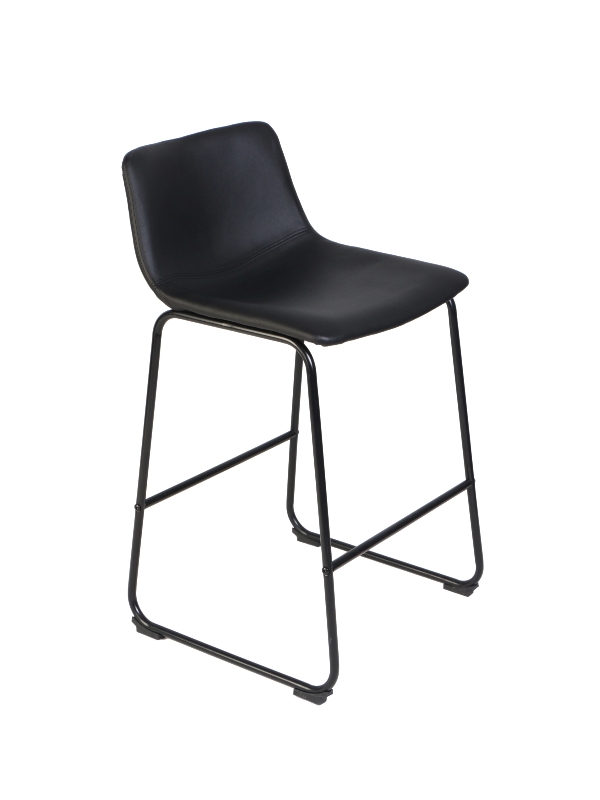 Rigg-Black Barstool Iron frame with Pu fabric