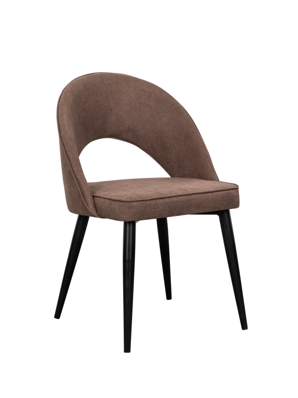 Tulip-Brown dining chair with fabric