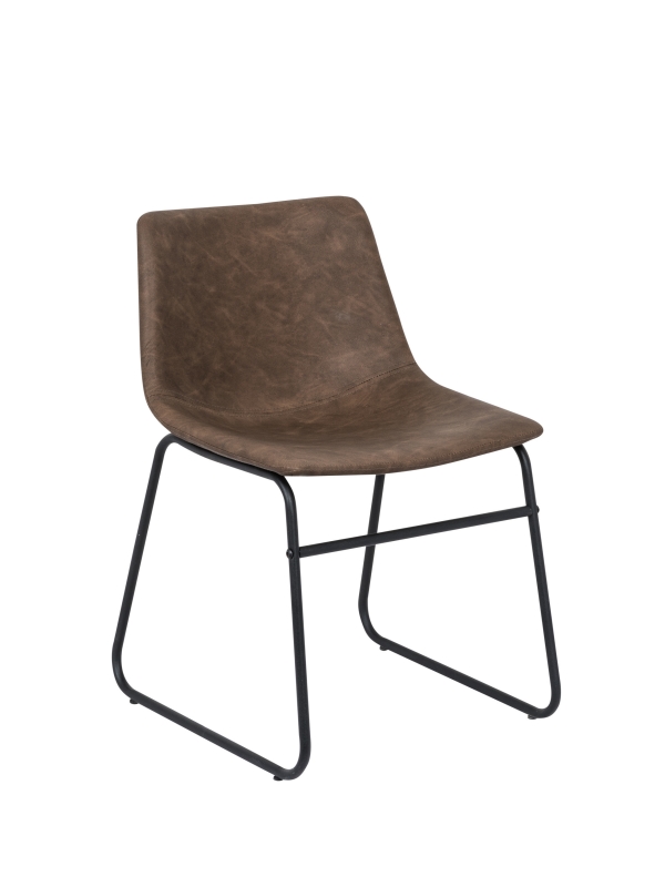 Berry-tan dining chair with pu cover