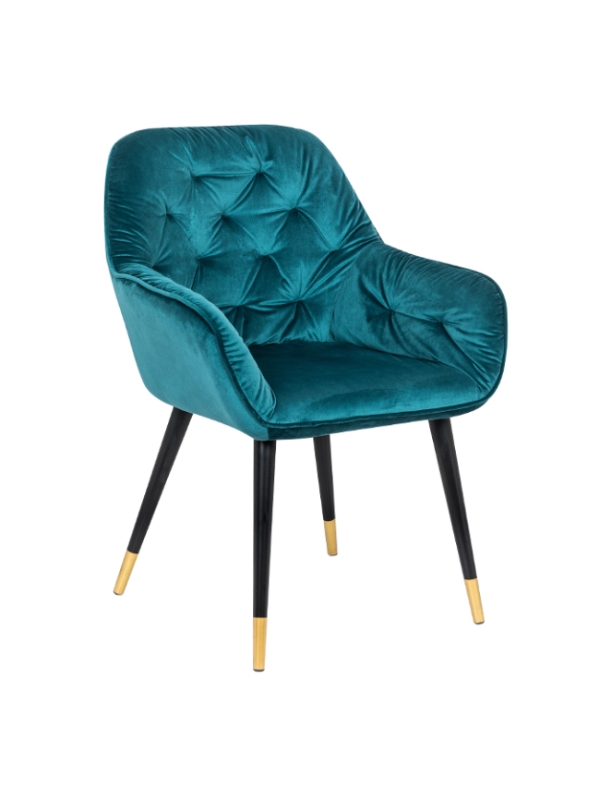 Arie-green dining chair with velvet fabric