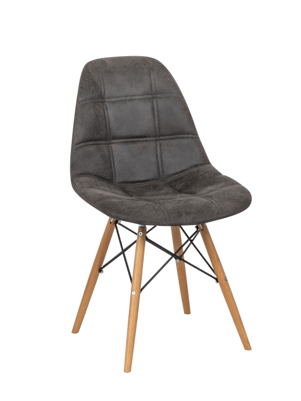 Henry-brown dining chair with leather fabric