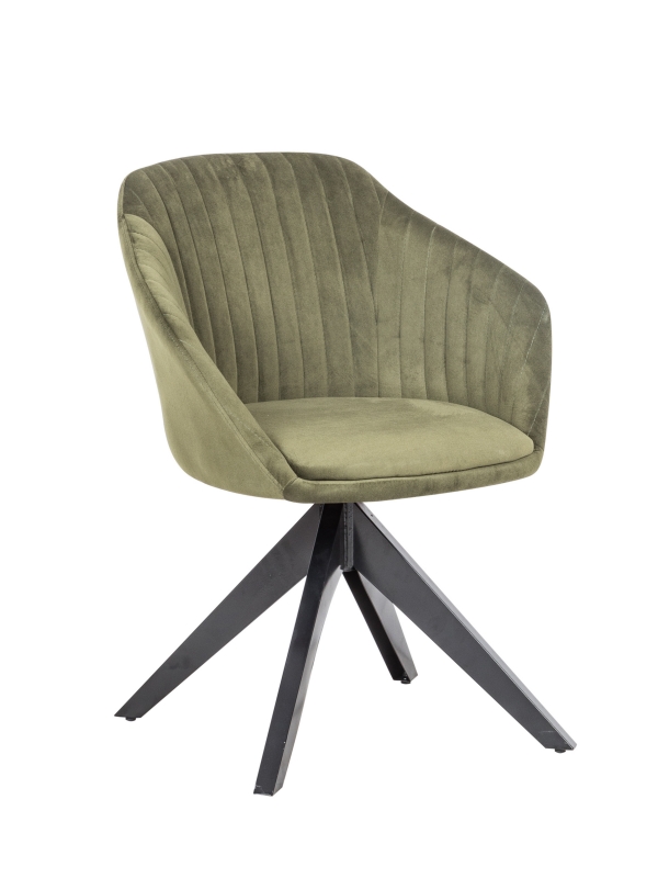 Niels- Green dining chair with velvet fabric