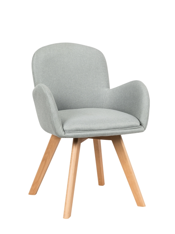 Salva-Grey dining chair with linen fabric