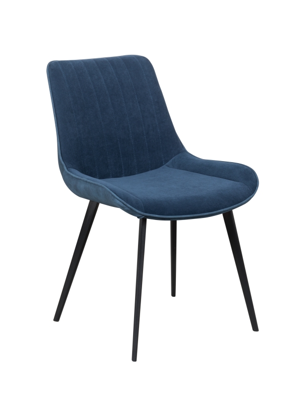 Tuma-blue dining chair with leather fabric