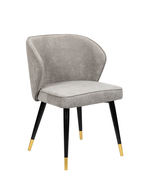 Zoran-Grey dining chair with Leather fabric