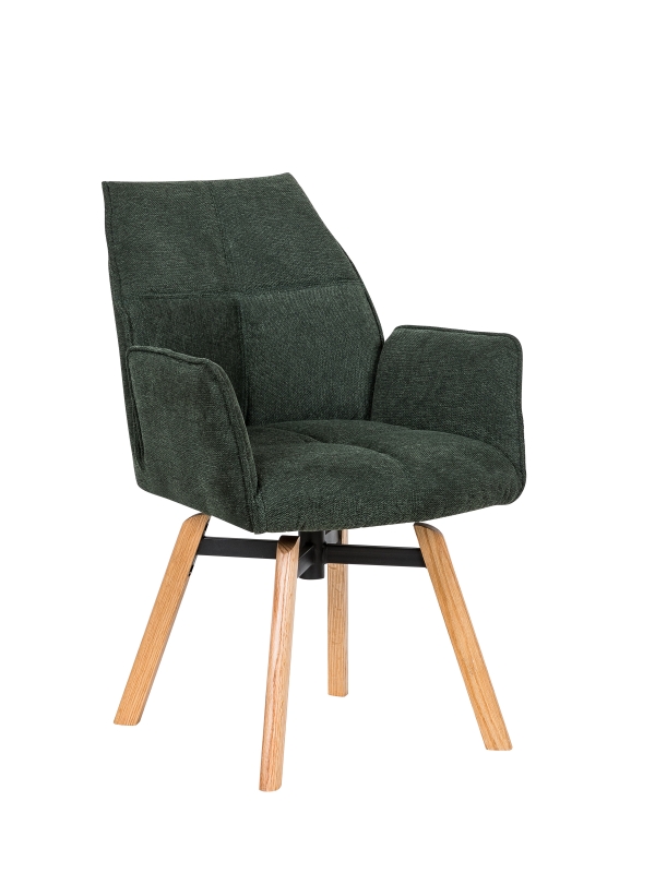 Klaas-Green dining chair with Woven fabric