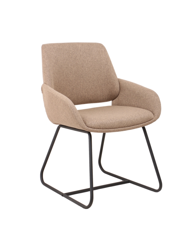 Selena-Yellowish Brown Dining chair with Linen Fabric