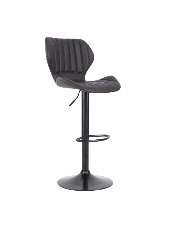 Stemen-Black Bar stool with Iron frame Pu fabric  