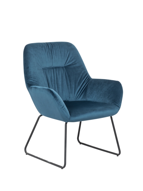 Bluto-Blue relex chair with velvet fabric