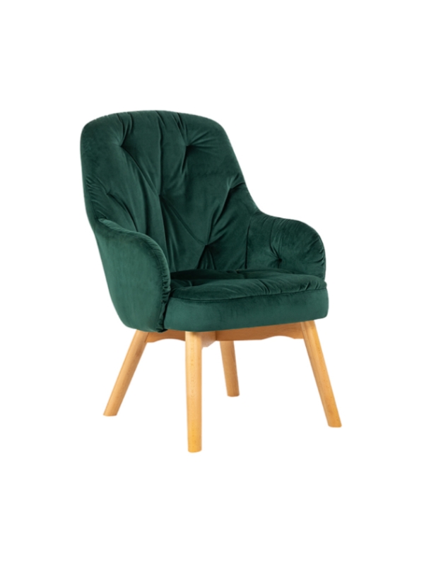 Bruges-green relex chair with velvet fabric