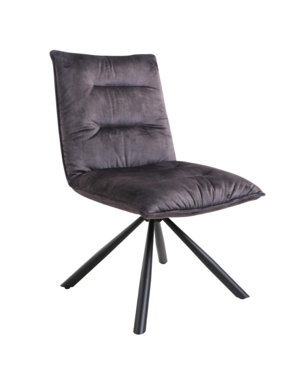 Banffy-Dark Grey Dining chair with Velvet cover 